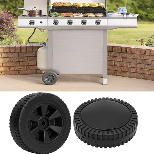 Ruedas de Repuesto Para Parrilla, 7 pulgadas Ruedas de Plástico Para Barbacoa multifuncionales Rueda De Parrilla Negra De Plástico