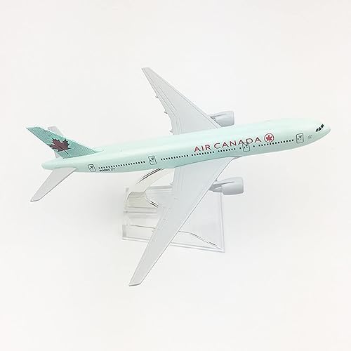 Miniatura 7 de Modelo de avión, modelo de aviones a escala para Boeing 777 canadiense juguete de metal adorno de escritorio con kit de modelo de base de tren de