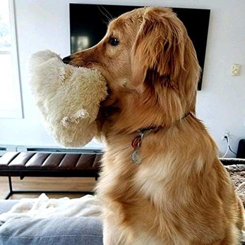 Image of Snuggle Puppy Heartbeat Toy, Calming Comfort, Medium Breeds - Cream | Calming heartbeat toy, crate training comfort, heat pack, new puppy essentials, first nights, sleep, medium breeds 25-70 lbs