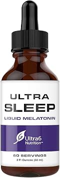 Ultra6 Nutrition Melatonin Drops with Valerian Root - Liquid Melatonin Sleeping Supplement with 5 HTP & Passion Flower - A Liquid Sleep Aid Strength Blend for Adults