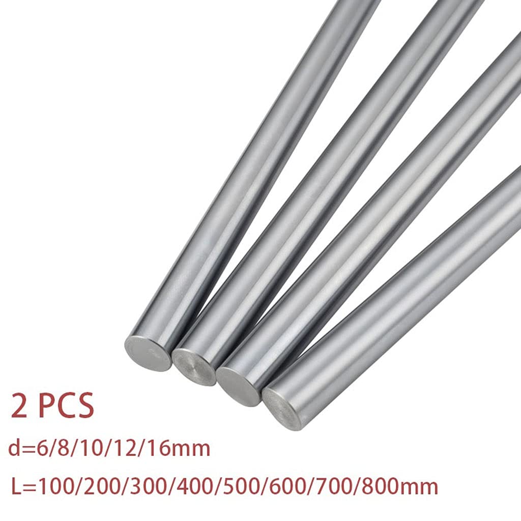 2pcs Rail Linéaire 3D Pièces D'imprimante 3D, Tiges De Doublure Chromées Axis Arbre Linéaire Rond L Linéaire L 100 200 300 400 800mm (Color : 8mm, Size : 600mm)