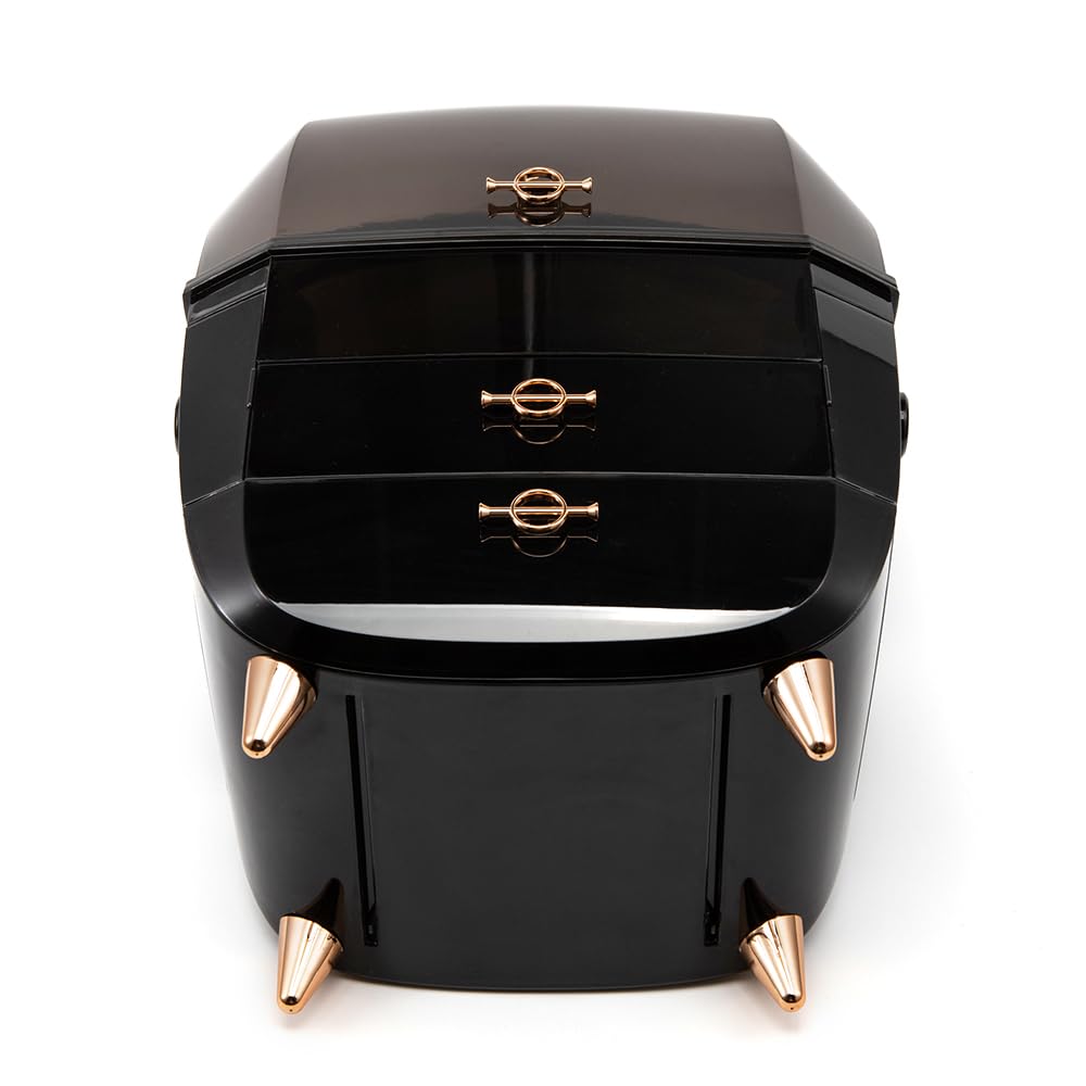 Organizador de Maquillaje,Caja de Almacenaje Organizador de Cosméticos Joyería Lápices de Labios Caja Organizadora Cuidado de la Piel Organizadores para Cómoda (Negro)