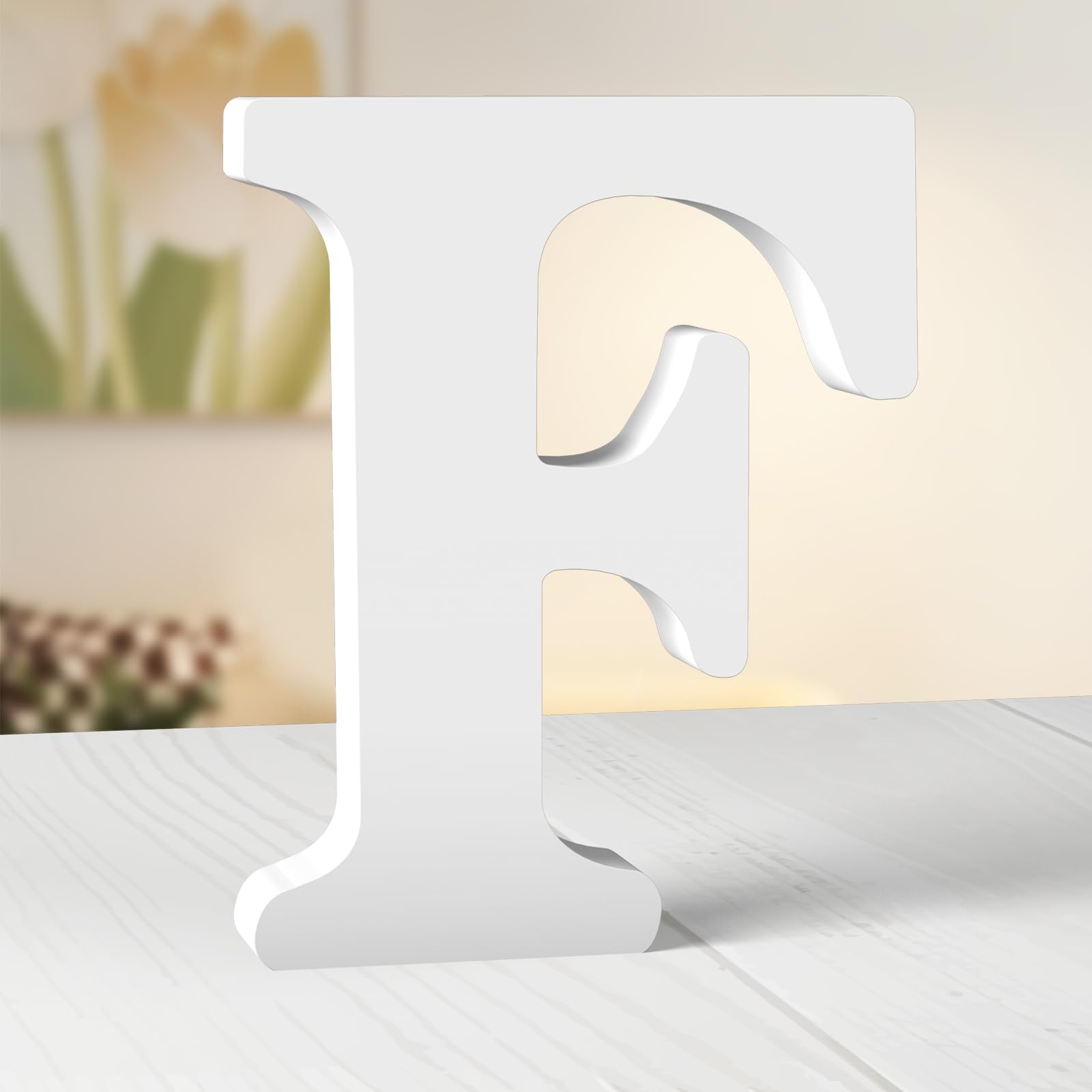 WOODOUNAI 8 Inch White Wood Letters Unfinished Wood Letters for Wall Decor Decorative Standing Letters White Block Letters for wall Decoration for