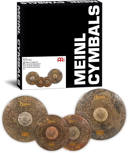 Meinl Cymbals Byzance Extra Dry Complete Set — Made in Turkey — Hand Hammered B20 Bronze (Bed-CS1)
