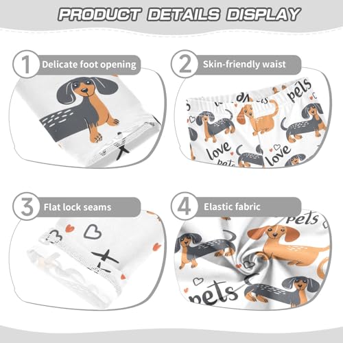 Dachshund Dog Pets Love Girls Leggings Soft Stretch Workout Yoga Dance Pants for Kids Casual Tights3
