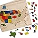 USA Map Wooden Jigsaw Puzzle for Kids | 44 Puzzle Pieces | Learning & Educational Toy Gift for Boys & Girls Ages 3 Years and Above