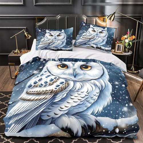 Housse de couette hibou des neiges douce et résistante avec zip - 2