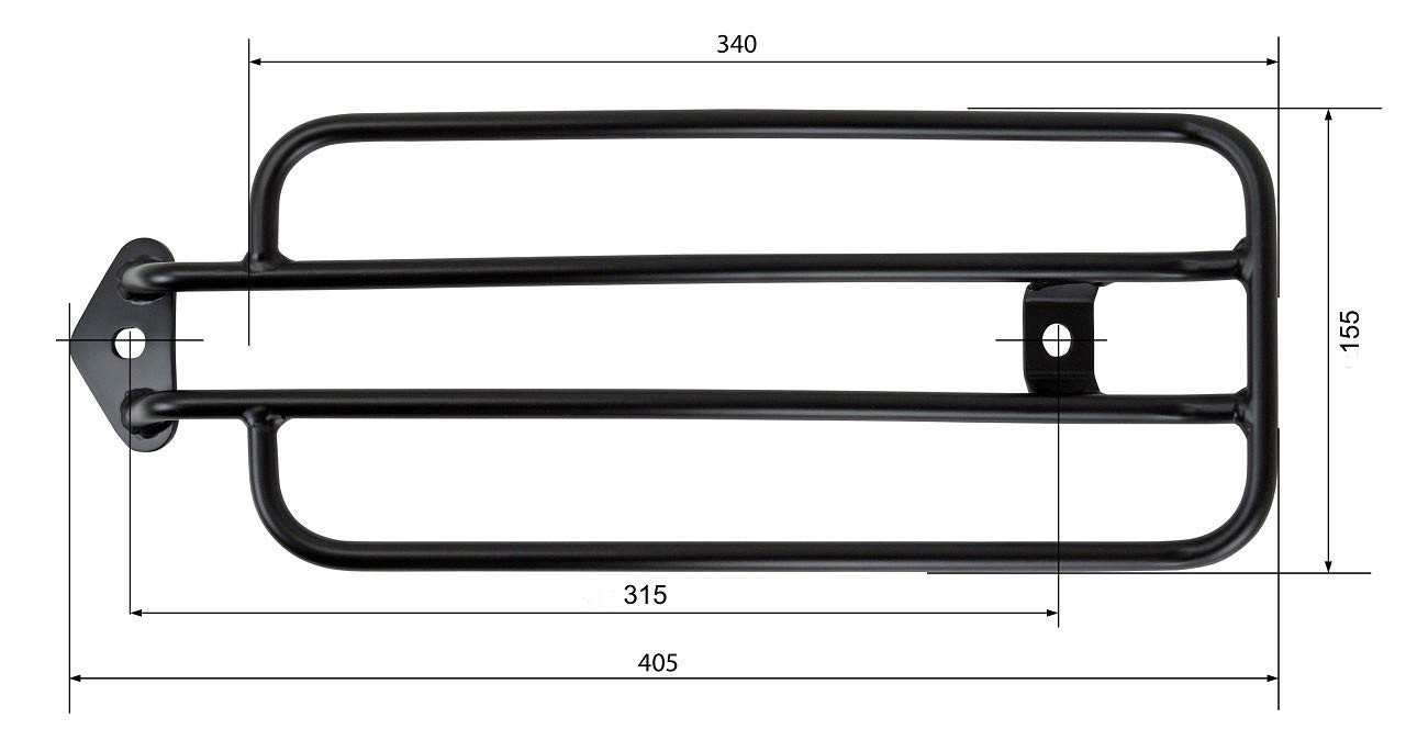 Gepäckträger schwarz kompatibel mit HD Harley Davidson Softail/Cruiser Streetbob FXBB (2018-)
