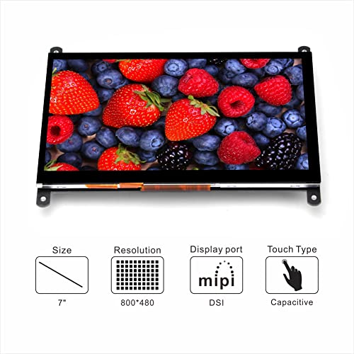 Image of OSOYOO 7 Inch DSI Touch Screen LCD Display 800x480 for Raspberry Pi 5 4 3A 3B+ 2 - Portable Capacitive Touchscreen Monitor with DSI Cable - Great for DIY IOT Circuits and Coding Beginners