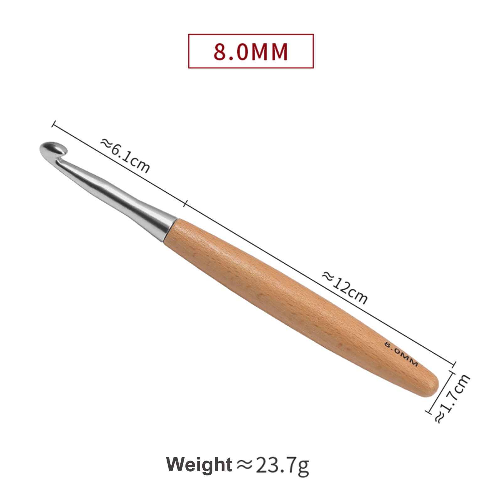 Set 2 Uncinetti Ergonomici In Legno E Alluminio, 12 Mm E 5,5 Mm - Per Maglia Facile E Comoda