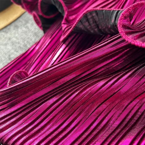 Women Ruffle Pleated Dress Stylish Office Party V-Neck Mid Length Dress3