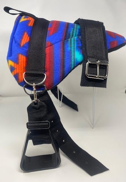 Miniature Horse/SM Pony Bareback Saddle PAD - SW Blue - Cinch Upgrade