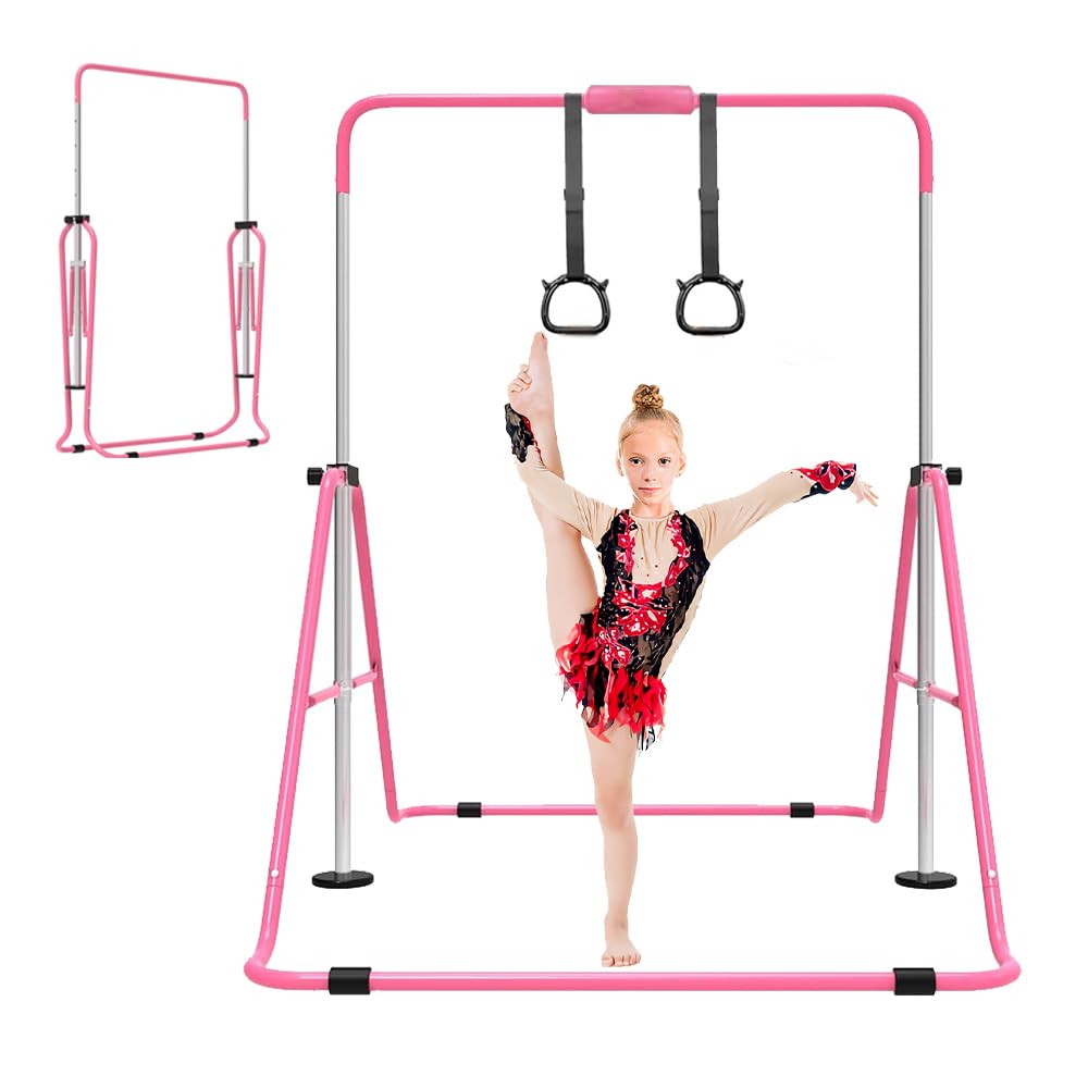 Expandable Gymnastics Bar for Kids, Adjustable Height Junior Training Kip Bar
