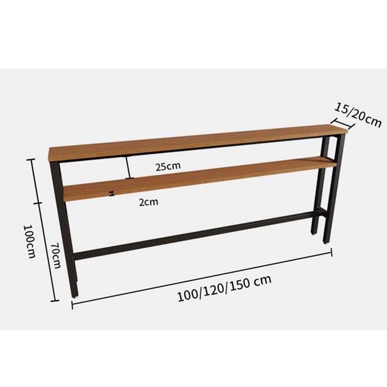 CABIHOME Tavolo consolle stretto da 15 cm con prese, sottile