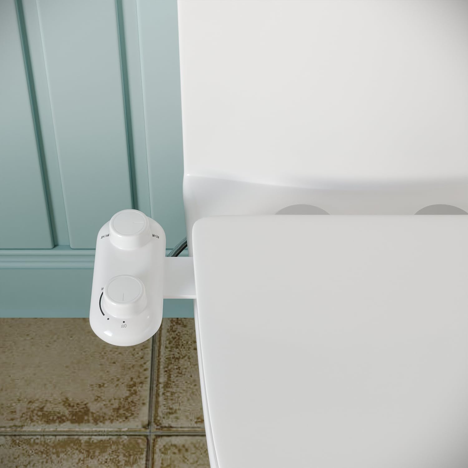 DeerValley DV-1B0095 Non-Electric Toilet Bidet Attachment System with Dual Nozzles in White