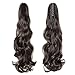 S-noilite Clip In Ponytail Hair Extensions Claw Clip In Ponytail Extention Hairpiece Long Curly Jaw Clip In Ponytail for Women Synthetic Fiber Hair 18 Inch Dark Brown