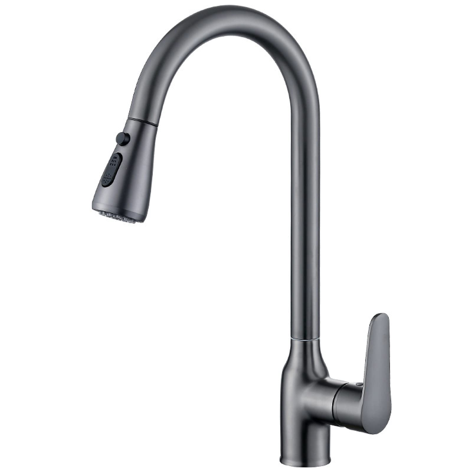 Grifo de fregadero de cocina extraíble monomando con rotación de 360 grados