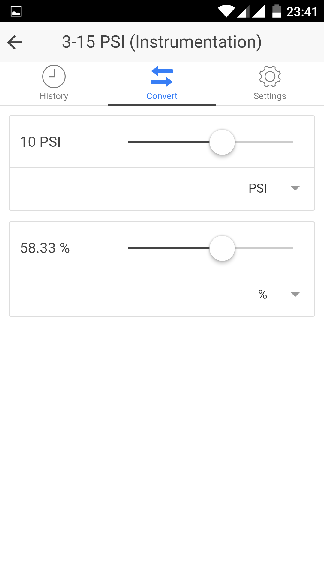 InstaConvert Unit conversion tool and calibration range calculation