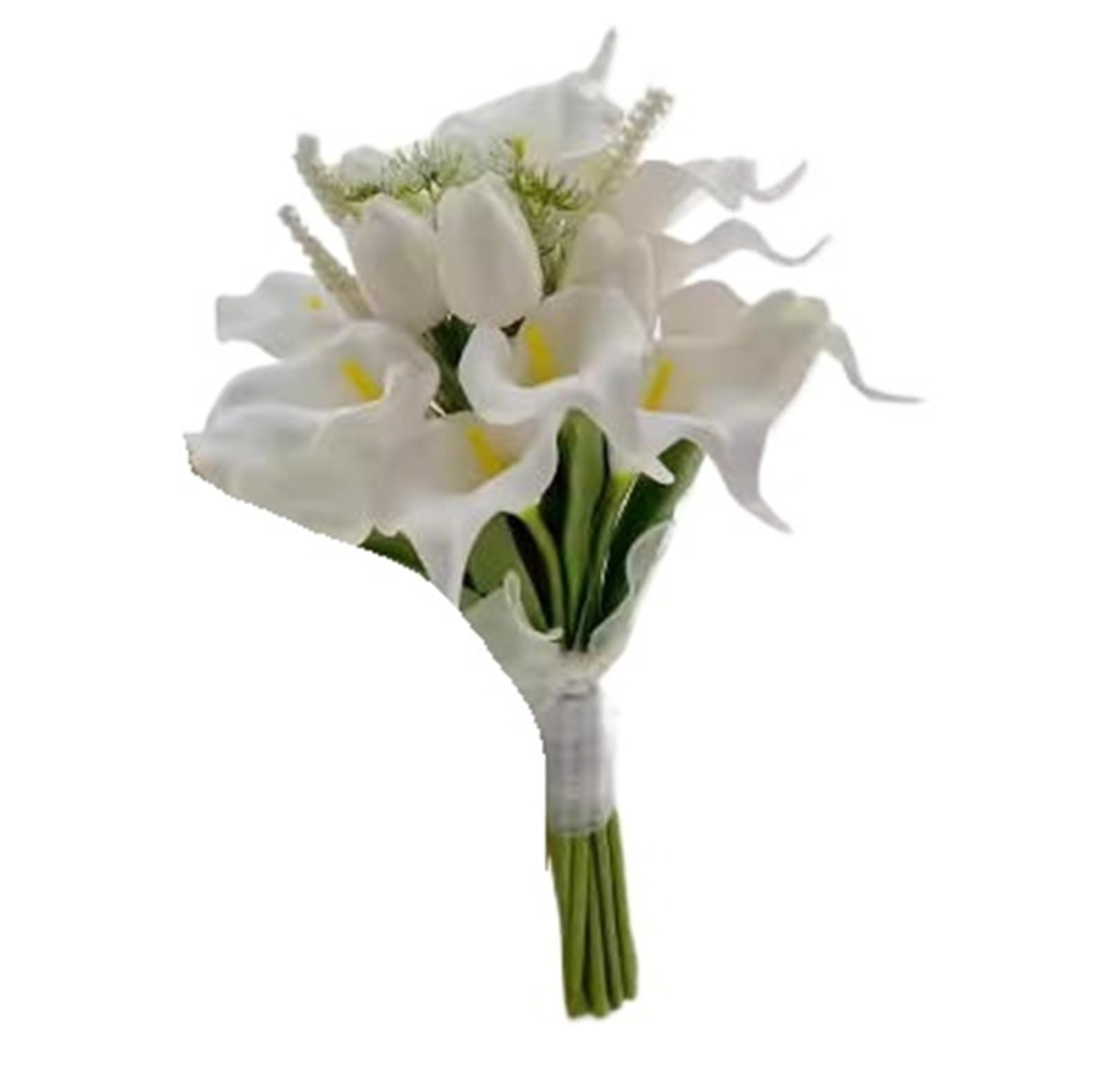 WENYOG Wedding Bouquet Bride And Bridesmaid Holding Flowers White Imitation Orchid Tulips(Color 8)