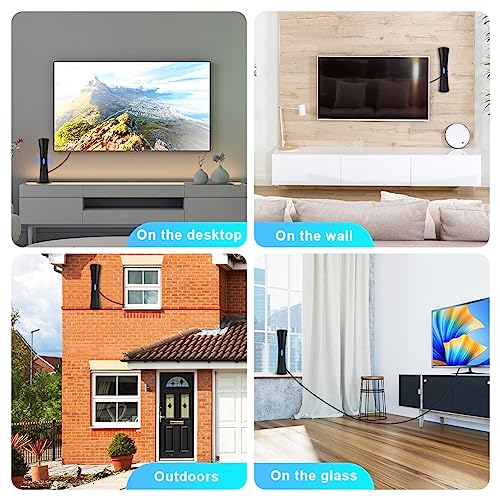 AXFEE Antena TV Portátil Interior/Exteriores, 4K UHD 1080P Digital HD, Receptor de Alta Ganancia, Cable 5m, Recepción de 360° y 200 Millas de Largo Alcance - imagen 7