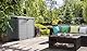 Duramax Cedargrain StoreAway 1200L Gartenhaus aus Kunststoff / flacher Deckel, Mülltonnenbox, Gartenhaus, solide Konstruktion, ideal für Werkzeuge, BBQs und 2x 240L Mülltonnen, 145x85x125 cm, Grau