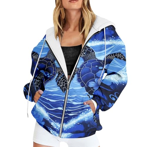 Sudadera con capucha forro polar interior y estampado moderno en chaqueta holgada