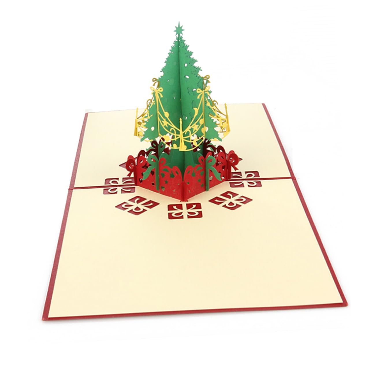 Lurrose 10 Stück 3D Grußkarten Weihnachtskarten Weihnachtsgrußkarten Weihnachtskarte Nachricht 3D Weihnachtskarten Pop Up Karten Weihnachtsbaumkarte Postkartenkarten Pop Up Grußkarten