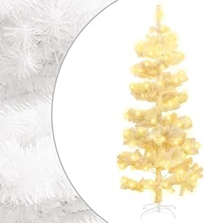 Home & Garden - Árbol de Navidad (150 cm), diseño de remolino, color blanco