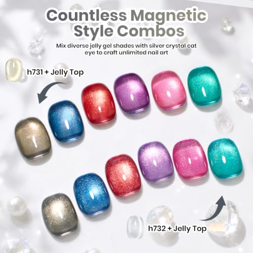 Image of Beetles Silver Gold Cat Eye Gel Polish,Creme Fizz Nail Gel
