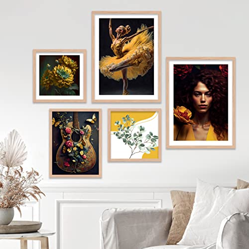 Image of kotart Set of 5 Framed Paintings for Wall Decoration - Bedroom and Living Room Wall Posters - Big Size Gallery Wall Hangings - Decor 01