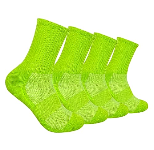 Hycome 4Pairs Socks Sport Running Calf Socks Performance Cushioned Breathable Crew Socks for Men Women