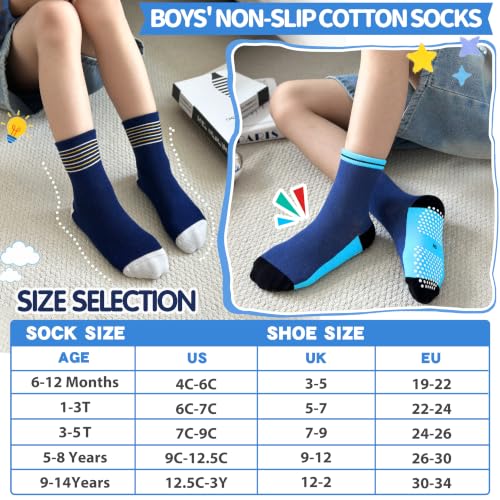 Image of Welwoos Baby Girls Toddlers Grips Socks 12 Pairs Kids Anti Slip Non Skid Animal Funny Cartoon Crew Breathable Cotton Socks