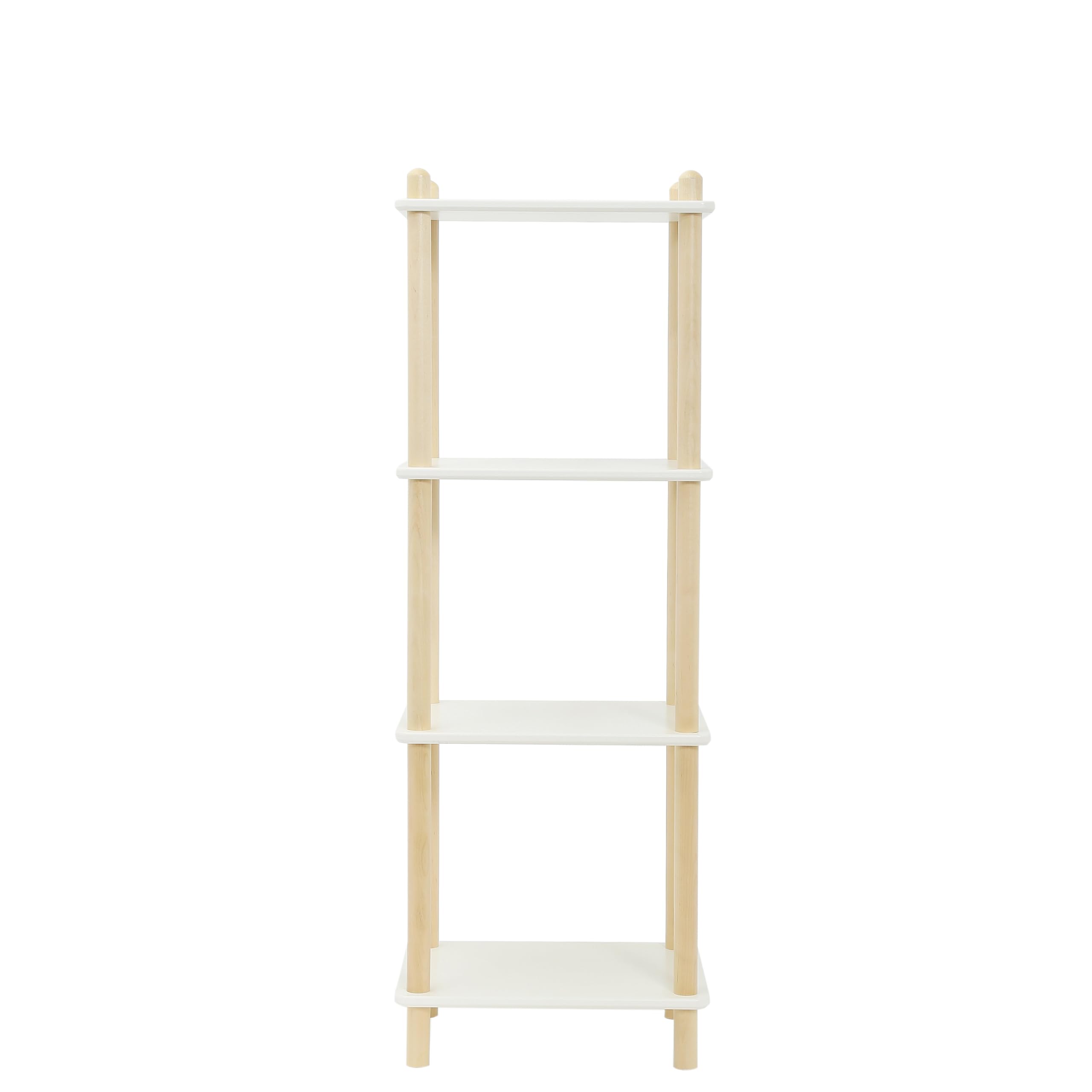 FurnitureHMD 2/3/4/5-Tier Household Shelf,Organiser Shelves,Storage Shelf with Birch Round Legs and MDF Shelving Unit for Bedroom, Bathroom,Kitchen,Office (W40xD30xH114cm)
