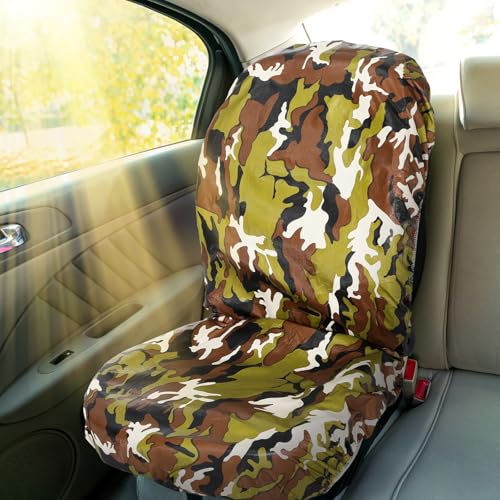 Image of BBTO 2 Pcs Car Seat Sun Shade Covers Baby Car Seat Coolers Protector Reflective Carseat Sunshade Infant Blocks Heat UV Sunlight Keep Baby Toddler Child Cool Travel Safety (Classic,Camo)