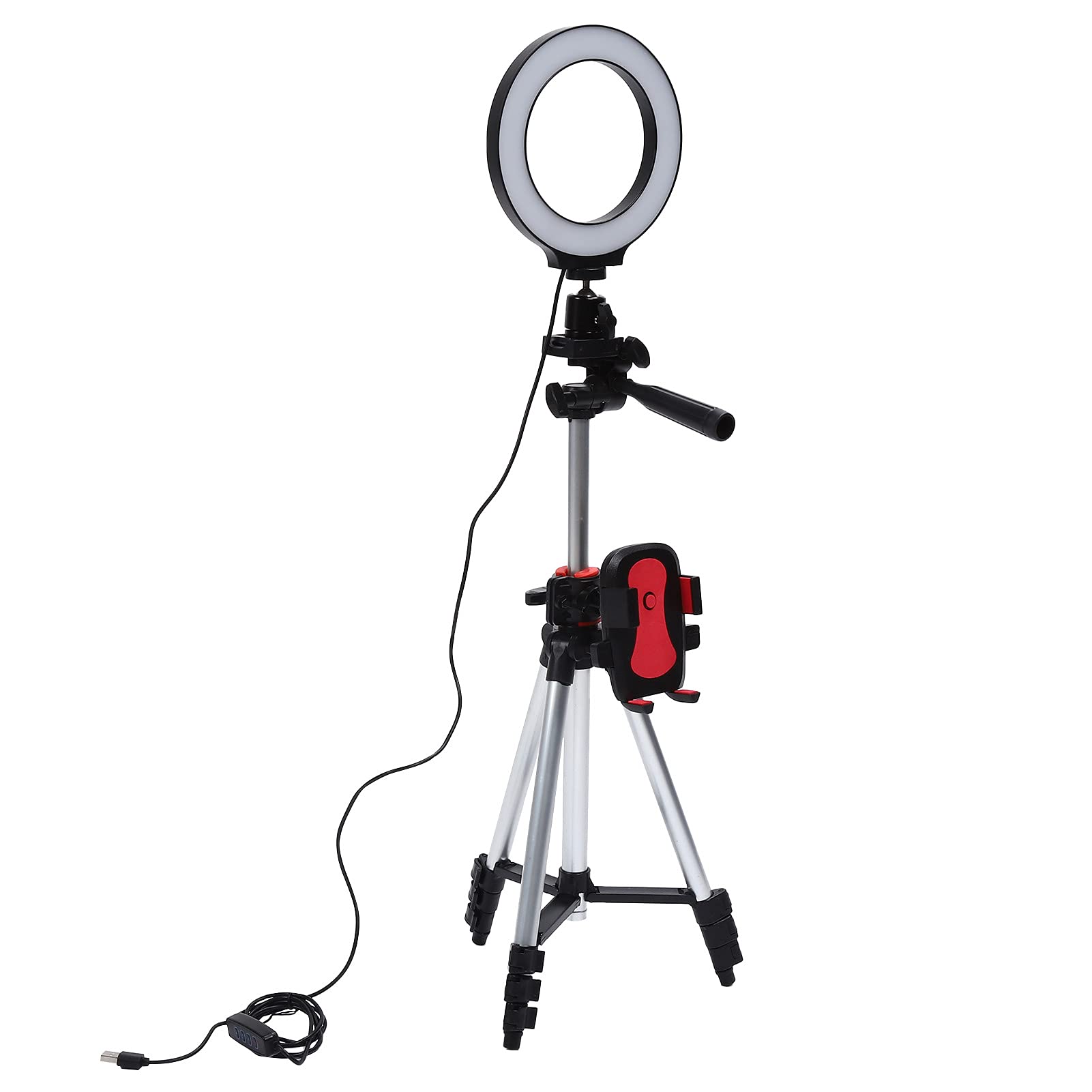 Anello di luce a LED dimmerabile da 6,2 pollici, luce di riempimento per fotografia con treppiede regolabile e supporto per telefono per studio di video trucco, anello di luce in l