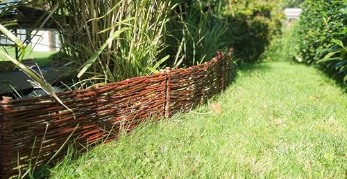 Beeteinfassung Weide 30 cm x 60 cm 10er Set - Weiden Steckzaun als Beetumrandung oder Gartenabgrenzung