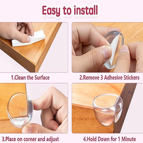 Image of 8 Pack Corner Protector Baby, Table Corners, Clear Table Protectors for Furniture, Round Corner Guards, Safety Corner Protectors, Furniture Corner & Edge Safety Bumpers,Baby Proofing