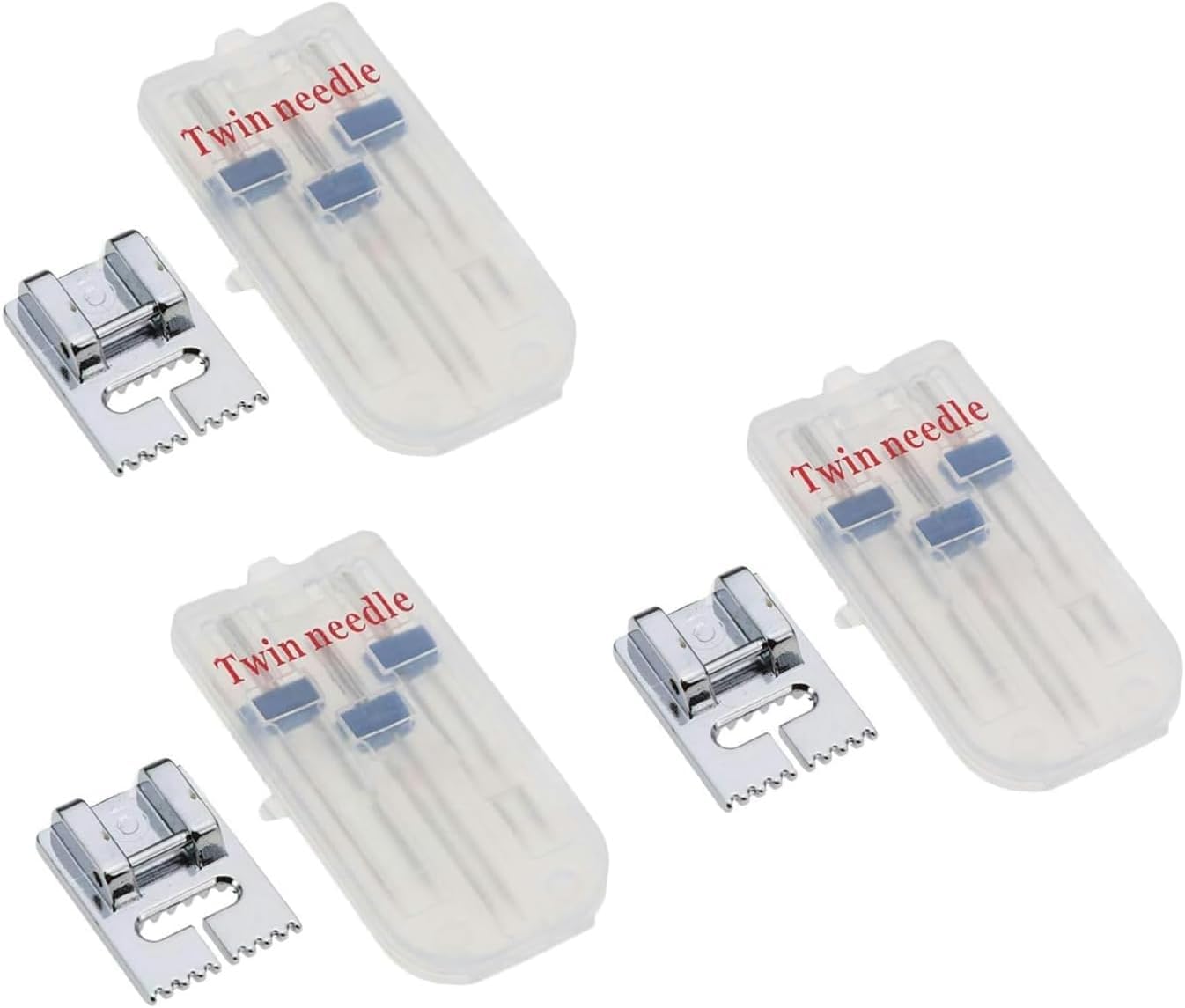 3 Set Silver Twin Brother Stretch Machine Needle Double Needle for Brother Sewing Machine Needles Double Twin Needles Pins Sewing Machine Domestic Sewing Machine Sewing Machine Needle