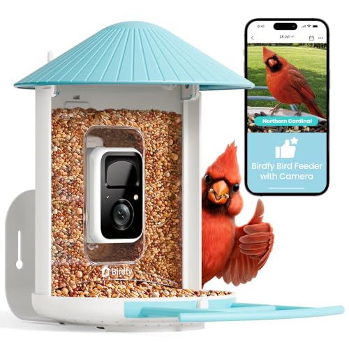 NETVUE by Birdfy Smart Bird Feeder with AI Camera, Auto Capture Videos & Live Stream, Wireless Wildbird Watching, Outdoor Backyard Birder(AI by Subscription) Blue