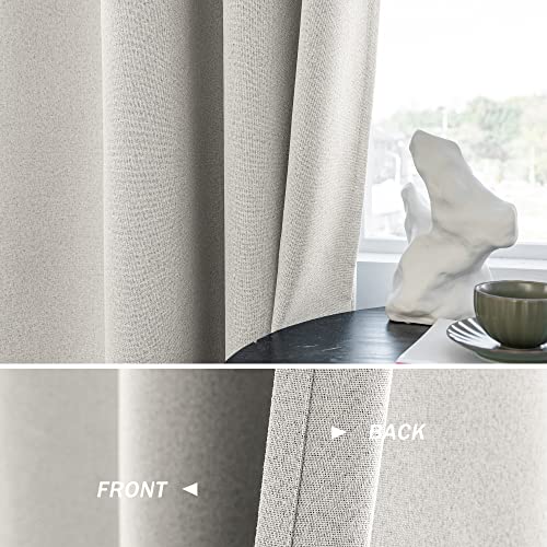 Maiher Total Blackout Faux Linen Extra Long Curtain 204 Inches, Grommet Top, Thermal Insulated Waterproof Window Curtain For 2 Story Living Room, Bedroom (Sand Beige, 50" W X 204" L, 1 Panel) #TOP3