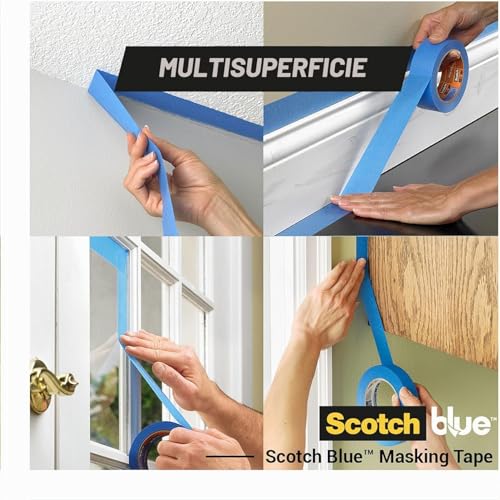 Miniatura 10 de Scotchblue Cinta De Enmascarar Multisuperficie, 24 Mm X 41 M, 3 Rollos Paquete - Cinta Adhesiva Scotch Azul Para Pintores, Para Pintar Y Decorar, Interior Y Exterior, 70 Pefc