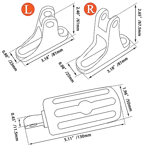 Fovplue HD-0001-B-02 Passenger Mini Footboard, Passenger Footpegs W/Mount Kit thumb #5