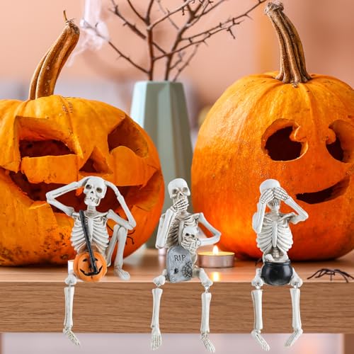 Set de 3 Figuras Decorativas de Calaveras No maldecir miniatura 5