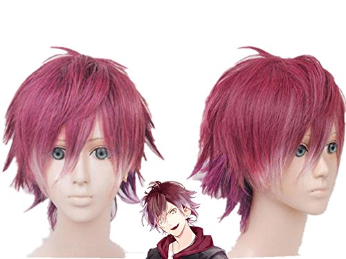 EZ2WORLD Sakamaki Ayato Short wine red mix Anime Cosplay Party Halloween Wig