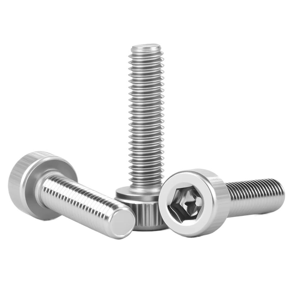 M2 M2.5 M3 304 Stainless Steel Hex Socket Cap Head Allen Bolt DIN912 Grade 12.9 Black Hexagon A2 Screw(25mm,M2.5 (100Pcs))