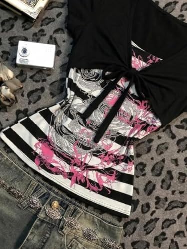 Image of Kawaii Cutecore Harajuku Vintage Y2k 2000s Tops Summer Goth Emo Alt Short Sleeve Graphic Tee