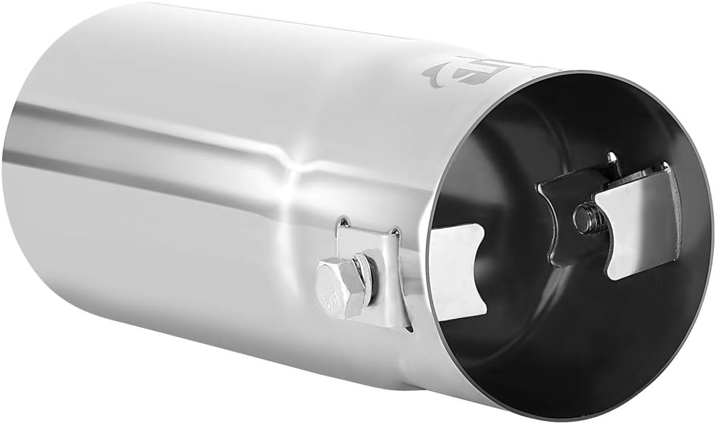 Pack of 2 Exhaust tips - to Fit 1.5 to 2 Inch Exhaust Tail Pipe Diameter- Stainless Steel to give Chrome Effect - Car Muffler Tips