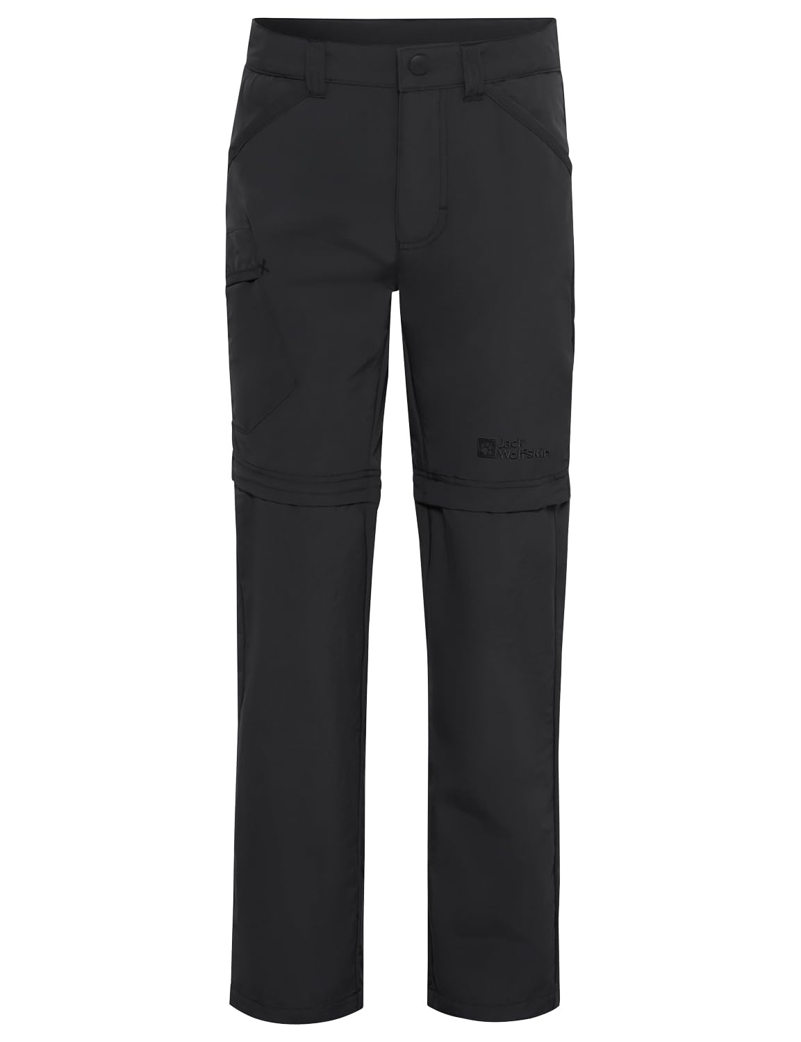 Jack Wolfskin SAFARI ZIP OFF PANTS K, Unisex children Outdoor trousers, black, 164 -