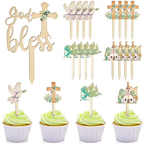 13 Pcs God Bless Cake Topper Baptism Cake Topper Baptism Decorations Cross Cake Topper Baptism Cake Decorations Christening Cake Topper First Communion Cake Topper For Baby Shower Party Supplies #TOP25