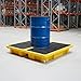 LYAYAN 2 Pcs Spill Containment Pallet, 2-Drum Plastic Platform with Drain Outlet, 2000Lbs Load 26”x14”x4.7”, Leakproof Stackable Tray for Garage/Kitchen/Basement/Industrial Storage